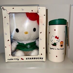 Starbucks x Hello Kitty Plush Doll &  Stainless Steel Tumbler – Limited Edition